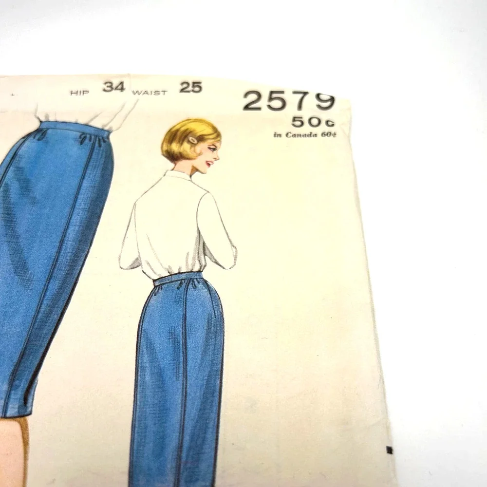 Butterick Vintage 1960's Pattern #2579 Misses Match Box Skirt Waist 25 HTF‎
